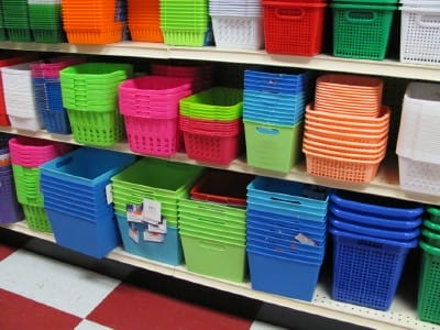 Take a trip to the dollar store for inexpensive organizing containers - I'm  an Organizing Junkie