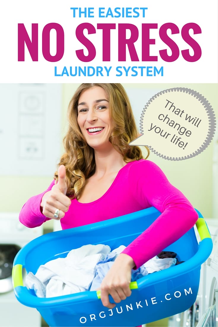 The Easiest No Stress Laundry System that will change your life at I'm an Organizing Junkie blog
