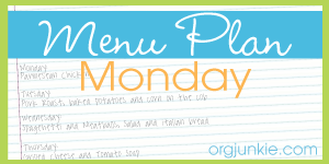 Menu Plan Monday for the week of July 21/14