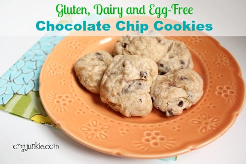 Delicious gluten, dairy and egg free chocolate chip cookies