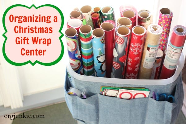 Organizing a Christmas Gift Wrap Center