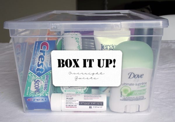 Overnight Guests Box with label