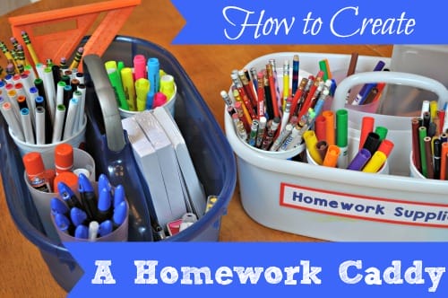 How to Create a Homework Caddy at I'm an Organizing Junkie blog
