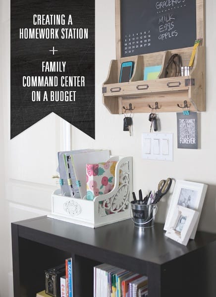 creating a family command center + homework station on a budget