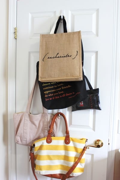 bags on the back of door