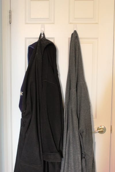 bathrobes on back of door
