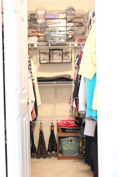 organized master bedroom closet