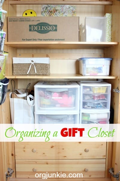 Organizing a Gift Closet
