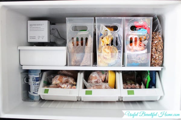 Top freezer organized after photo