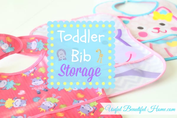 A creative way to store toddler's bibs in between meals!
