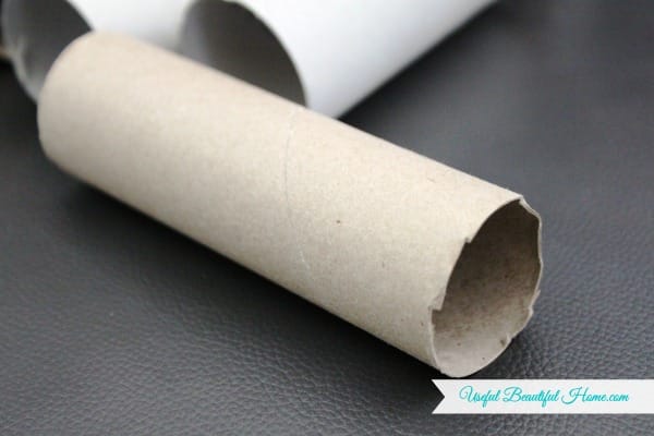 Empty paper towel rolls cut in half or toilet paper rolls are re-purposed for tie organization!