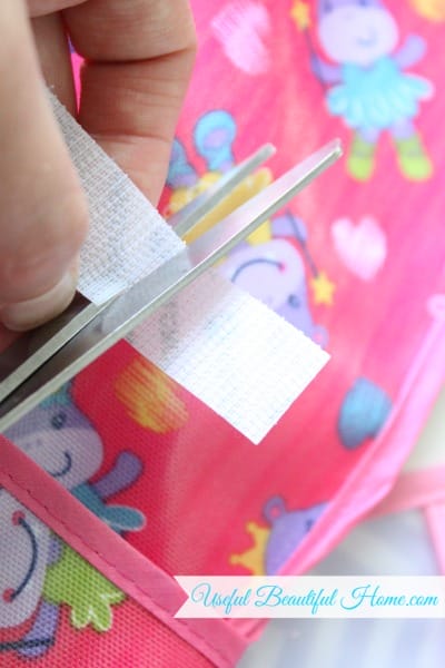 Sticky-back Velcro easy to cut for organizing toddler bibs