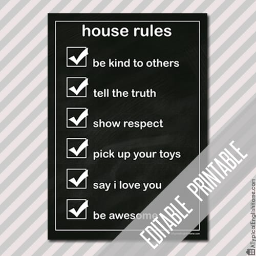 Free Printable House Rules Printable (editable)