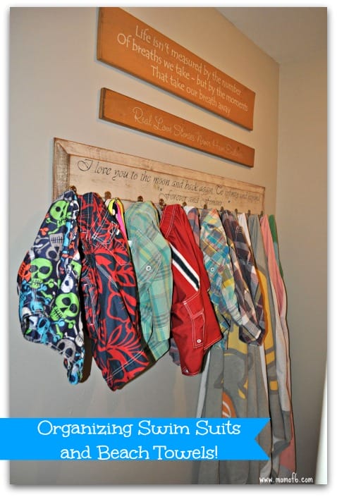 Organizing swim suits and beach towels