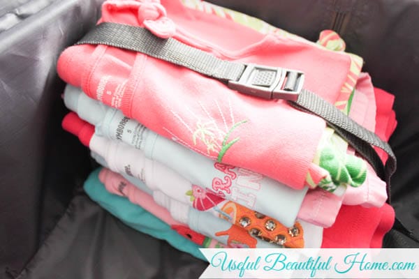 Simplify children's clothing choices while on vacation by making easy clothing bundles