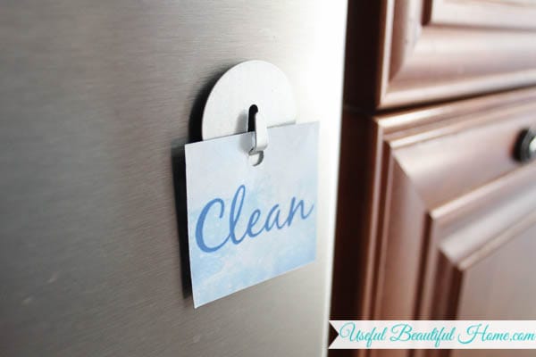 Clean or dirty dishes printable for the dishwasher machine!