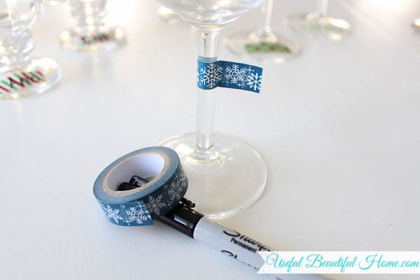 Label wine glasses with washi tape... so simple!