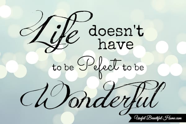 Life Doesn't Have to be Perfect to be Wonderful!