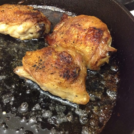Crispy Pan Fried Chicken Thighs