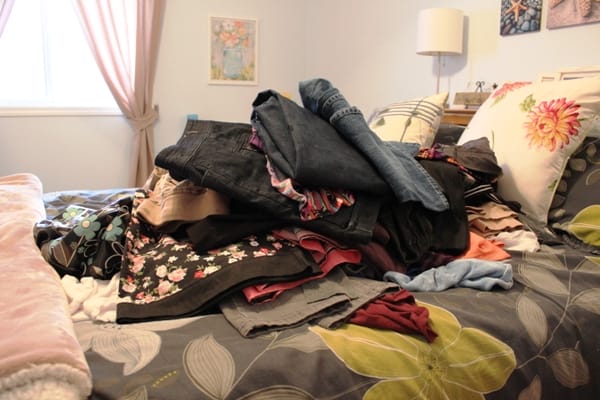 clothes purge pile