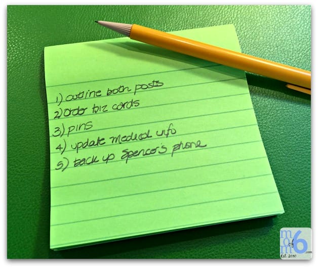 ways to feel more organized- 5 item to do list