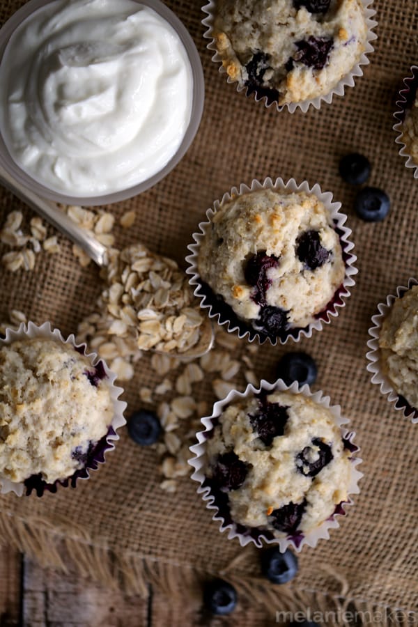 yogurt blueberry oatmeal muffins 3