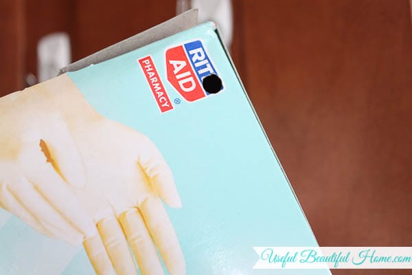 How to hang disposable gloves inside your cabinet door