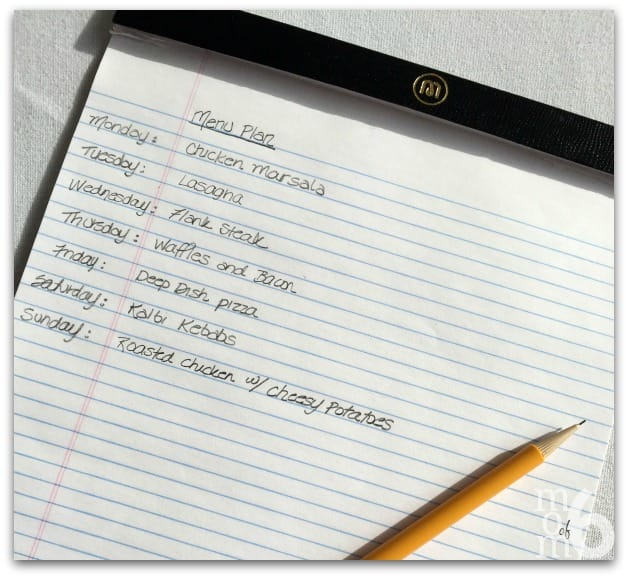 Menu Planning Tips- Write the list