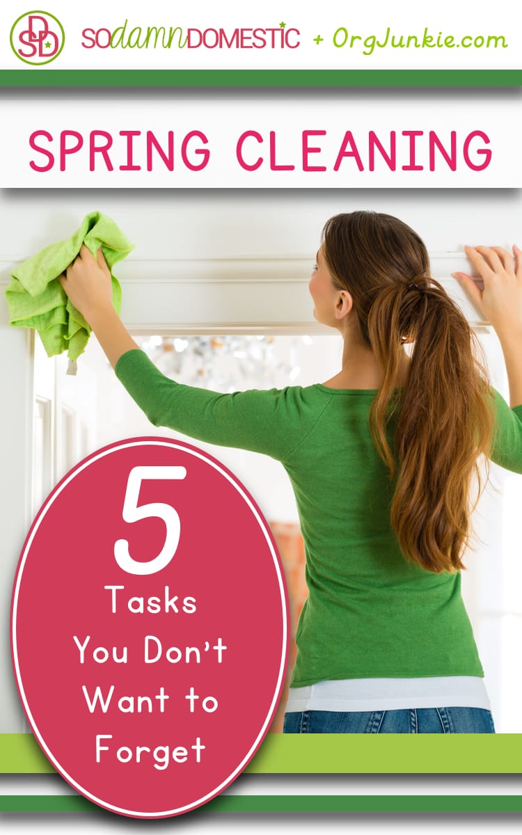 5 Spring  Cleaning Tasks You Don't Want to Forget at I'm an Organizing Junkie blog
