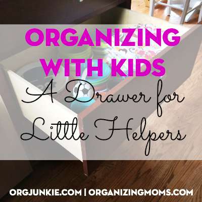 Organize your kids by creating a drawer for little helpers