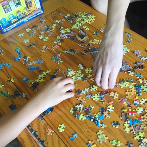 Puzzle with boys