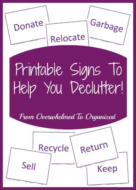 Printable Signs to help you Declutter