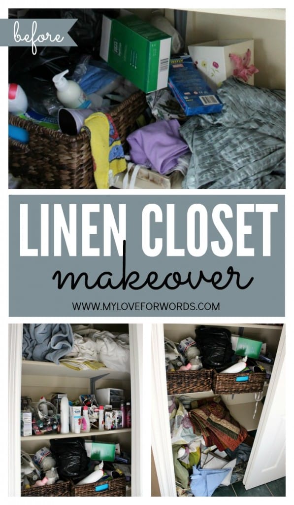 Terrific before and after linen closet makeover at I'm an Organizing Junkie blog