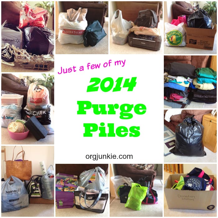 My 2014 Purge Piles - how to declutter like a pro