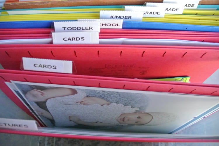 Organizing Kids Stuff with a file box