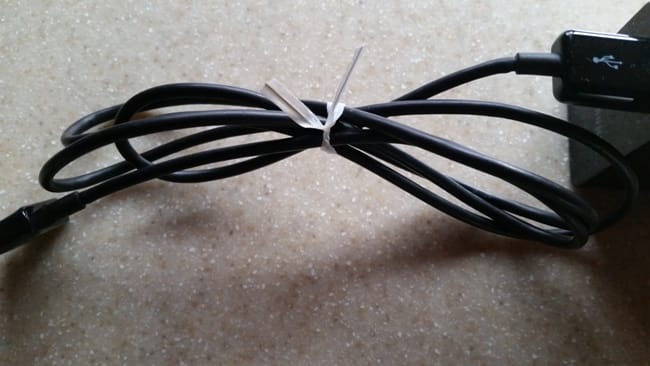 use a twist tie for cords