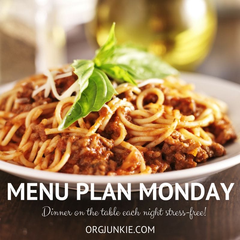 Menu Plan Monday for the week of May 7/18 - weekly dinner inspiration to help you get dinner on the table each night with less stress and chaos