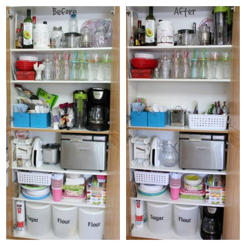 Kitchen storage before and after at I'm an Organizing Junkie blog