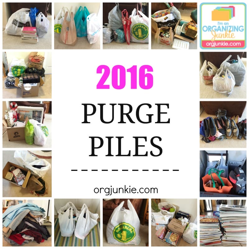 2016 Purge Piles at I'm an Organizing Junkie blog