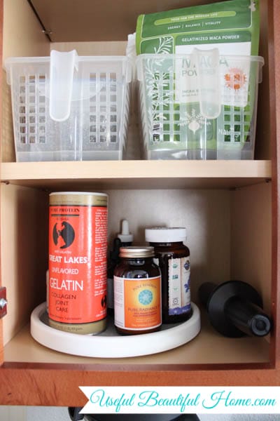 kitchen organization - smoothie cabinet
