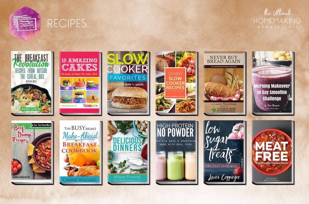 recipes included in the Ultimate Homemaking Bundle to help you menu plan