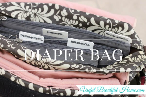 7 kids zones for spring cleaning - diaper bag