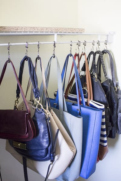 An Easy & Inexpensive Way to Organize All Your Purses in Your Closet