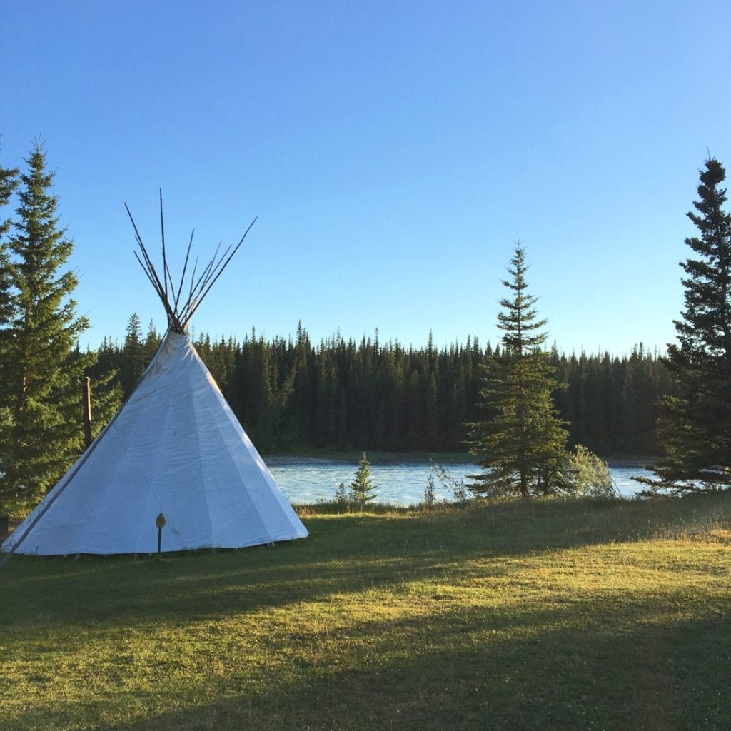 Teepee camping in Jasper Alberta Canada