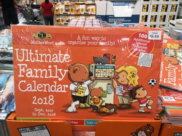 Ultimate Family Calendar 2018 Costco