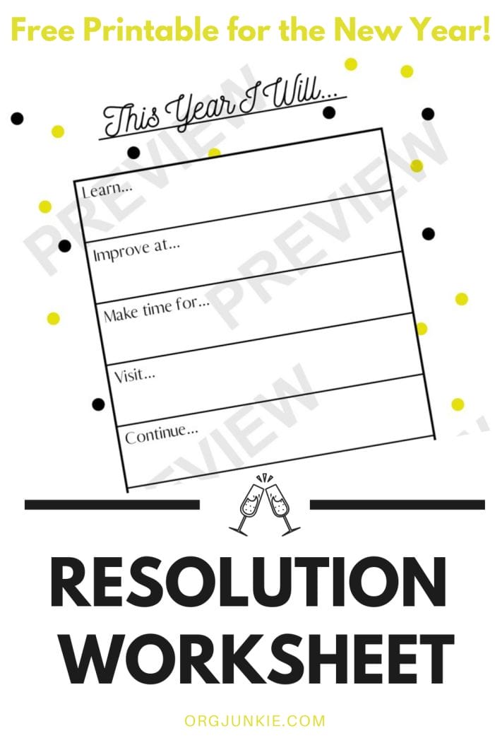 Start The Year Off Right With A New Year s Resolution Worksheet free 