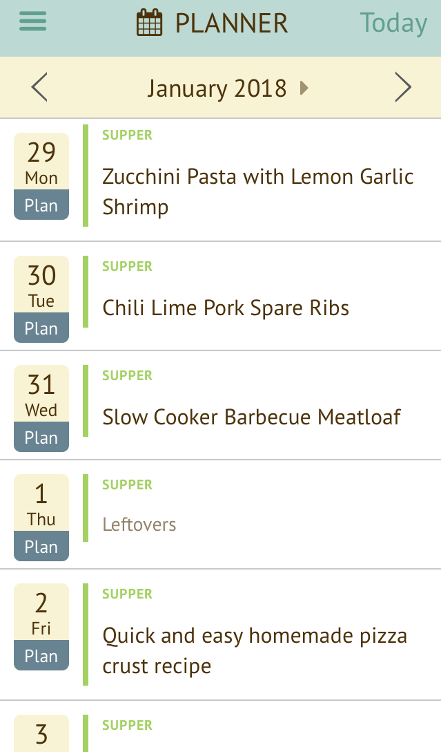 Plan to Eat menu planning app