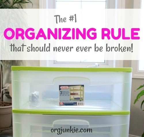 How I broke my own organizing rule