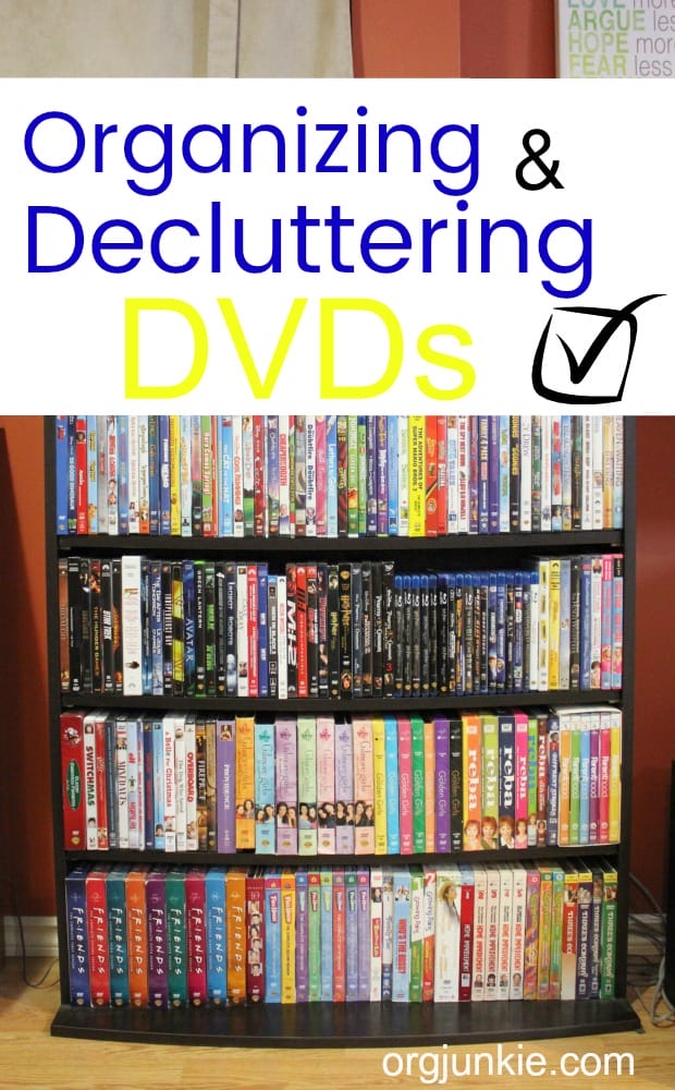 Small Organized Spaces: Organizing & Decluttering DVDs at I'm an Organizing Junkie blog