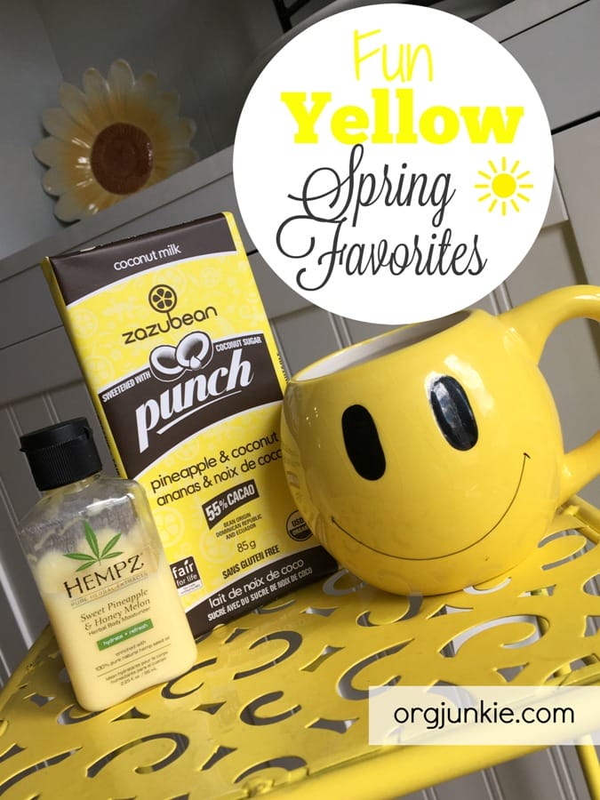 Fun Yellow Spring Favorites I'm Loving on Right Now at I'm an Organizing Junkie blog
